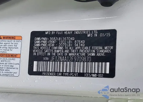 2015 Scion Fr-S from USA, damaged, VIN JF1ZNAA12F9709870